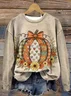 Women Floral Crew Neck Printing Casual Spring/Fall Long Sleeve Sweatshirt