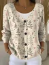 Women Christmas Long Sleeve V Neck Casual Spring/Fall Cardigan Outerwear