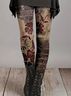 Women Floral Casual All Season Printing Long Leggings