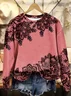 Women Floral Crew Neck Printing Casual Spring/Fall Long Sleeve Sweatshirt