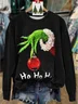 Women Christmas Crew Neck Printing Casual Spring/Fall Long Sleeve Sweatshirt