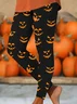 Women Halloween (pumpkin) Casual All Season Printing Long Leggings