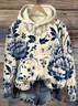Women Floral Spring/Fall Printing Long Sleeve Casual Daily Hoodie
