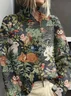 Women Floral Printing Spring/Fall Vintage Long Sleeve Turtleneck Sweater
