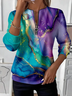 Women Abstract Crew Neck Printing Casual Spring/Fall Long Sleeve Sweatshirt