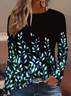 Women Leaf Long Sleeve Tee T-shirt Crew Neck Printing Casual Spring/Fall Graphic Tee Top