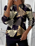 Women Abstract Crew Neck Printing Casual Spring/Fall Long Sleeve Sweatshirt