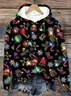 Women Christmas Spring/Fall Printing Long Sleeve Casual Daily Hoodie