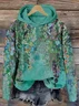 Women Floral Spring/Fall Printing Long Sleeve Casual Daily Hoodie