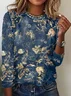 Women Floral Long Sleeve Tee T-shirt Crew Neck Printing Casual Spring/Fall Graphic Tee Top