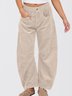 Women Plain Long Elastic Waist Pants Casual Spring/Fall Trousers