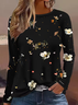 Women Floral Long Sleeve Tee T-shirt Crew Neck Printing Casual Spring/Fall Graphic Tee Top