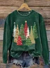 Women Christmas Crew Neck Printing Casual Spring/Fall Long Sleeve Sweatshirt