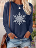 Women Christmas Long Sleeve Tee T-shirt Crew Neck Printing Casual Spring/Fall Graphic Tee Top