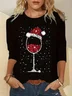 Women Christmas Long Sleeve Tee T-shirt Crew Neck Printing Casual Spring/Fall Graphic Tee Top