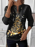 Women Christmas Crew Neck Printing Casual Spring/Fall Long Sleeve Sweatshirt