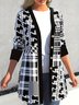 Women Geometric Spring/Fall Cover-up Casual Printing Lightweight Cardigan