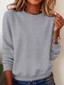 Women Plain Crew Neck Casual Spring/Fall Long Sleeve Sweatshirt