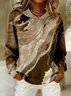 Women Abstract Spring/Fall Printing Long Sleeve Casual Daily Hoodie