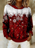 Women Christmas Spring/Fall Printing Long Sleeve Casual Daily Hoodie