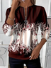 Women Floral Crew Neck Printing Casual Spring/Fall Long Sleeve Sweatshirt