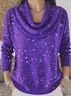 Women Plain Spring/Fall Casual Long Sleeve Crew Neck Cotton Sweater