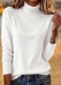 Women Plain Spring/Fall Casual Long Sleeve Turtleneck Cotton Sweater