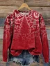 Women Christmas Crew Neck Printing Casual Spring/Fall Long Sleeve Sweatshirt