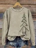 Women Christmas Crew Neck Printing Casual Spring/Fall Long Sleeve Sweatshirt