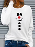 Women Christmas Snowman Long Sleeve Tee T-shirt Crew Neck Printing Casual Spring/Fall Graphic Tee Top