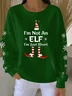 Women Christmas Crew Neck Printing Casual Spring/Fall Long Sleeve Sweatshirt