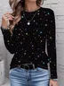 Women Christmas Long Sleeve Tee T-shirt Crew Neck Printing Casual Spring/Fall Graphic Tee Top