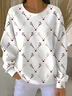 Women Christmas Crew Neck Printing Casual Spring/Fall Long Sleeve Sweatshirt