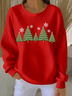 Women Christmas Crew Neck Printing Casual Spring/Fall Long Sleeve Sweatshirt