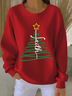 Women Christmas Crew Neck Printing Casual Spring/Fall Long Sleeve Sweatshirt