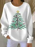 Women Christmas Crew Neck Printing Casual Spring/Fall Long Sleeve Sweatshirt
