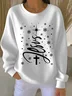 Women Christmas Crew Neck Printing Casual Spring/Fall Long Sleeve Sweatshirt