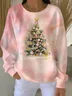Women Christmas Crew Neck Printing Casual Spring/Fall Long Sleeve Sweatshirt