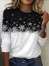 Women Christmas Long Sleeve Tee T-shirt Crew Neck Printing Casual Spring/Fall Graphic Tee Top