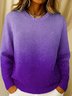Women Gradient Pattern Spring/Fall Casual Raglan Sleeve Long Sleeve Crew Neck Sweater