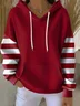 Women Striped Spring/Fall Printing Long Sleeve Casual Daily Hoodie