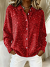 Women Christmas Printing Long Sleeve Shawl Collar Vintage Spring/Fall Cardigan Outerwear