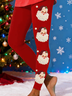 Women Santa Claus Casual All Season Printing Long Leggings