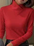 Women Plain Long Sleeve Blouse Spring/Fall Printing Daily Casual Top