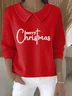 Women Christmas Printing Spring/Fall Casual Long Sleeve Shawl Collar Sweater