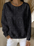 Women Abstract Crew Neck Printing Casual Spring/Fall Long Sleeve Sweatshirt