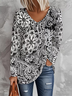 Women Floral Long Sleeve Tee T-shirt V Neck Printing Casual Spring/Fall Graphic Tee Top