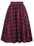 Women Casual Plaid Pleated Spring/Fall Skirt