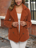 Women Spring/Fall Outerwear Vintage Split Joint Plain Long Sleeve Stand Collar Jacket