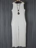 Plus Size V Neck Solid Sleeveless Beach Resort Jumpsuits Rompers
